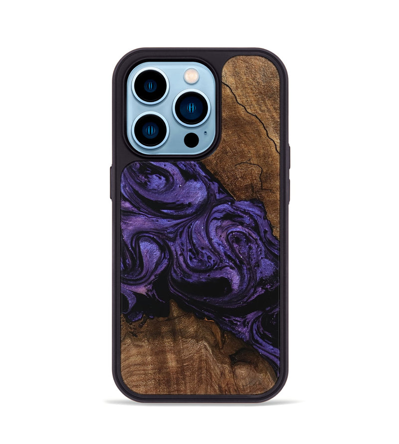 iPhone 14 Pro Wood Phone Case - Pink (Purple, 746538)