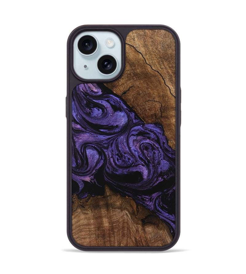 iPhone 15 Wood Phone Case - Pink (Purple, 746538)