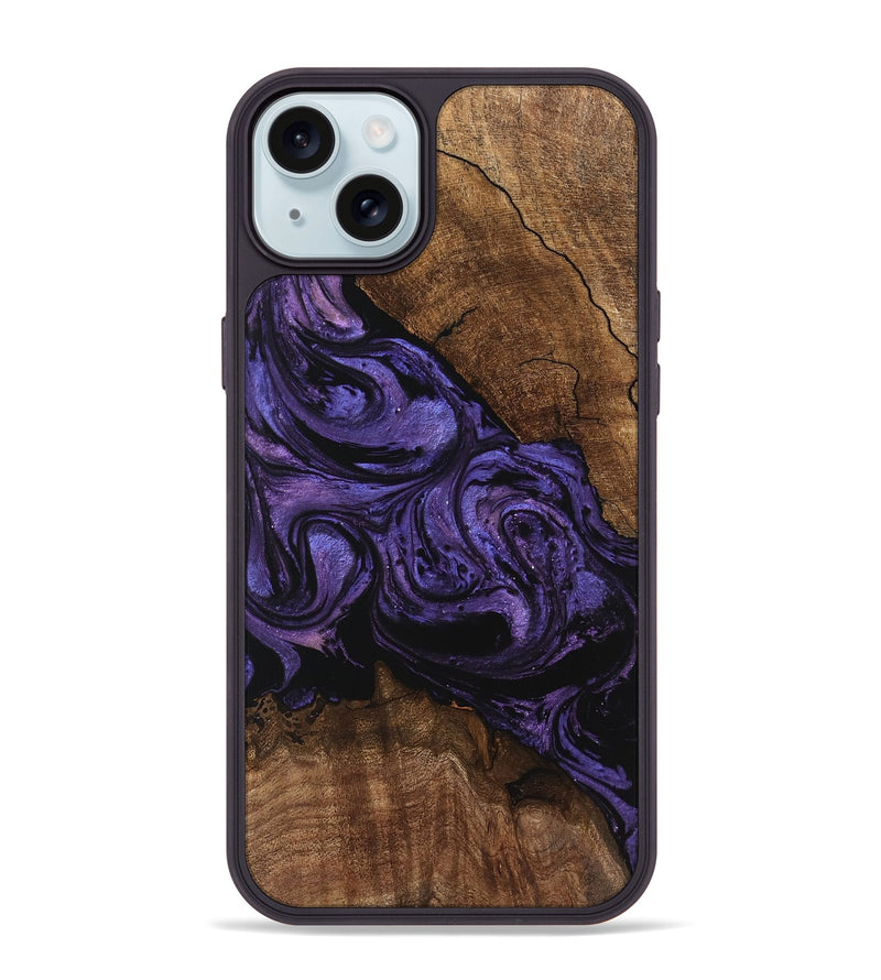 iPhone 15 Plus Wood Phone Case - Pink (Purple, 746538)