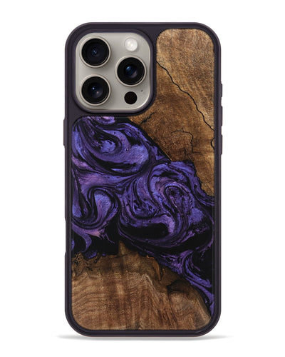 iPhone 16 Pro Max Wood Phone Case - Pink (Purple, 746538)