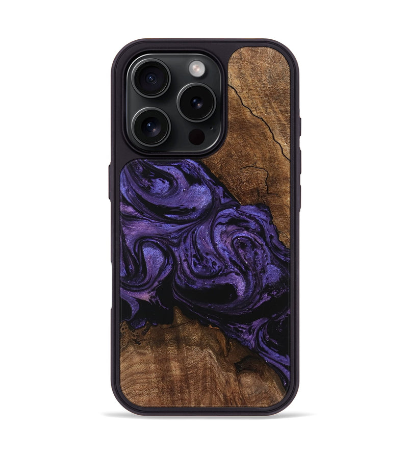 iPhone 16 Pro Wood Phone Case - Pink (Purple, 746538)