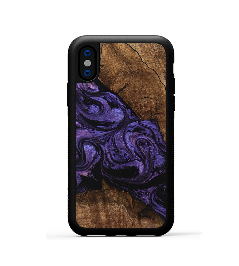 iPhone Xs Wood Phone Case - Pink (Purple, 746538)