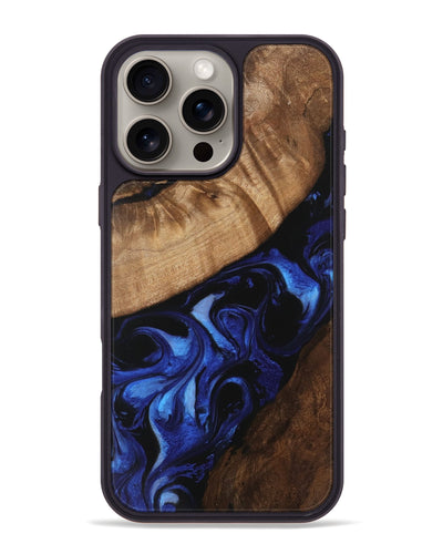 iPhone 16 Pro Max Wood Phone Case - Althea (Blue, 746540)