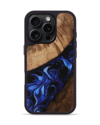 iPhone 16 Pro Wood Phone Case - Althea (Blue, 746540)