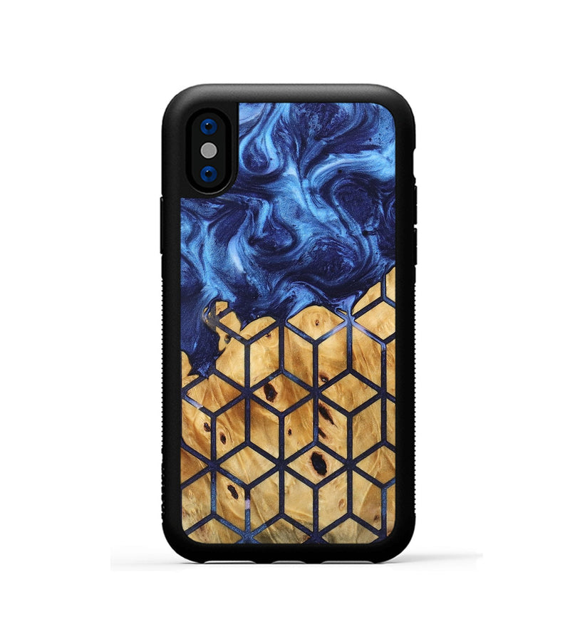 iPhone Xs Wood Phone Case - Carmine (Pattern, 746541)