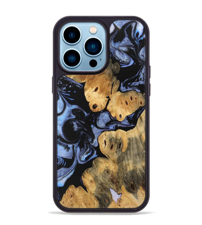 iPhone 14 Pro Max Wood Phone Case - Caryn (Blue, 746543)