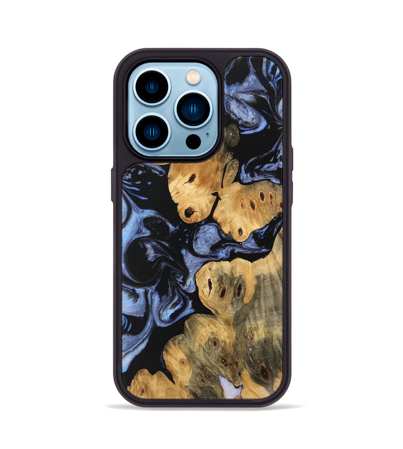 iPhone 14 Pro Wood Phone Case - Caryn (Blue, 746543)