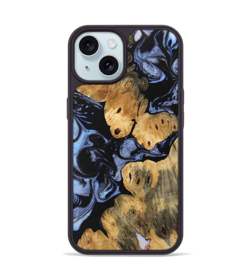 iPhone 15 Wood Phone Case - Caryn (Blue, 746543)