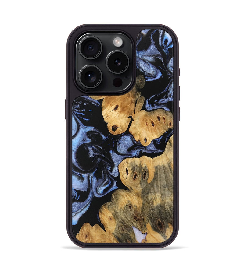 iPhone 15 Pro Wood Phone Case - Caryn (Blue, 746543)