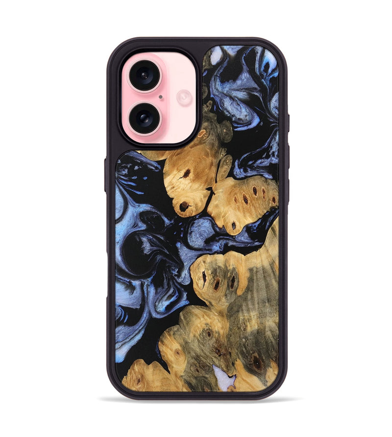 iPhone 16 Wood Phone Case - Caryn (Blue, 746543)