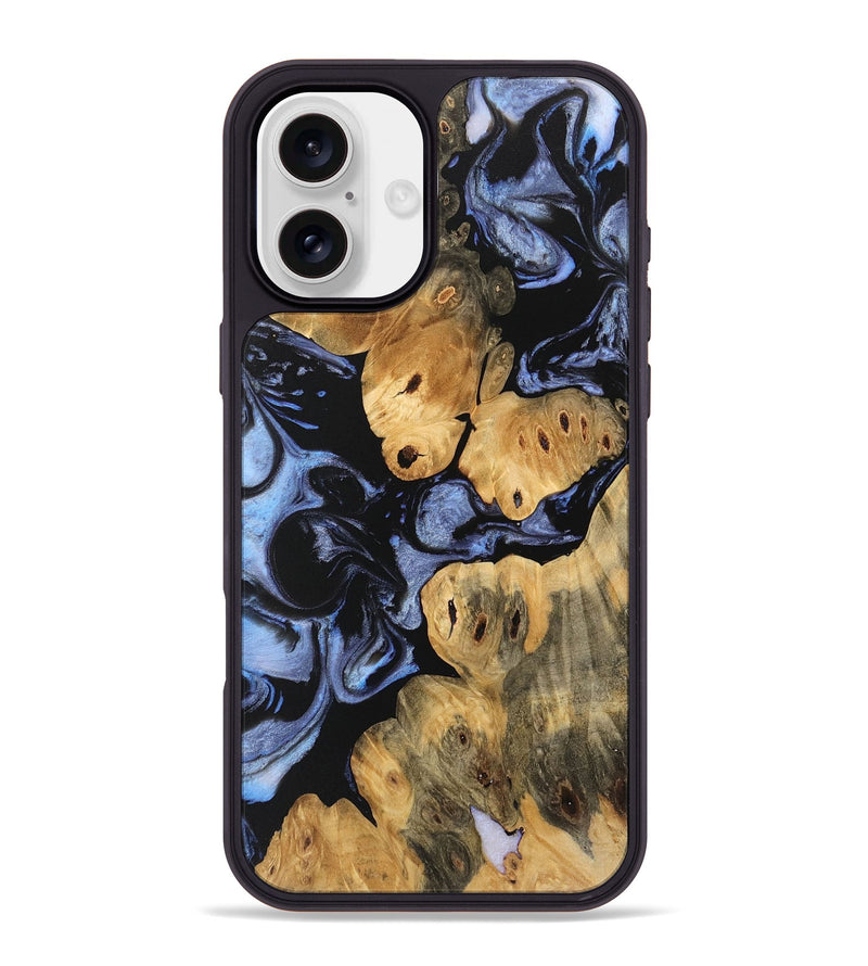 iPhone 16 Plus Wood Phone Case - Caryn (Blue, 746543)