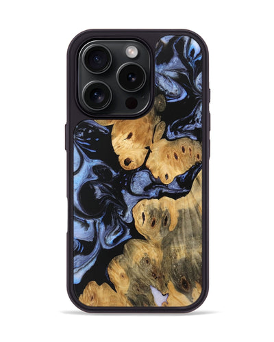 iPhone 16 Pro Wood Phone Case - Caryn (Blue, 746543)