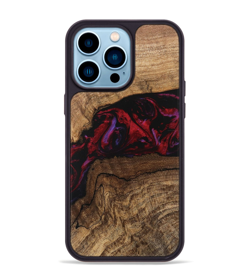 iPhone 14 Pro Max Wood Phone Case - Marlena (Red, 746545)