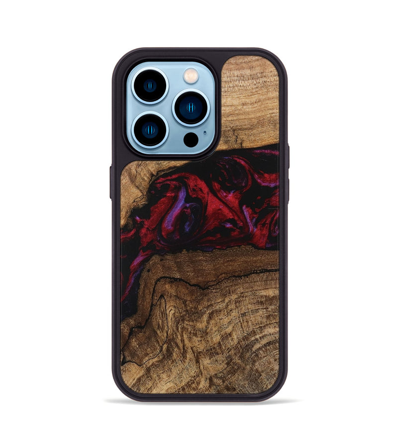 iPhone 14 Pro Wood Phone Case - Marlena (Red, 746545)