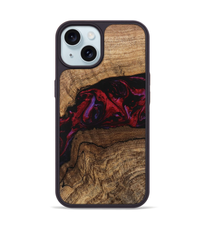 iPhone 15 Wood Phone Case - Marlena (Red, 746545)