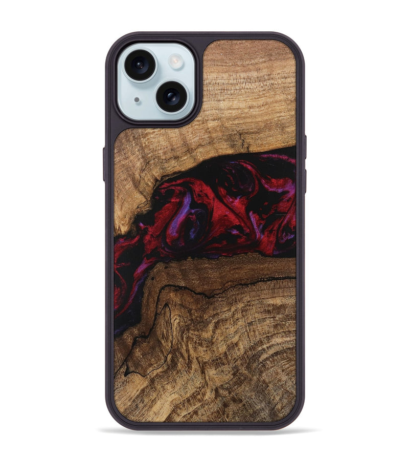 iPhone 15 Plus Wood Phone Case - Marlena (Red, 746545)