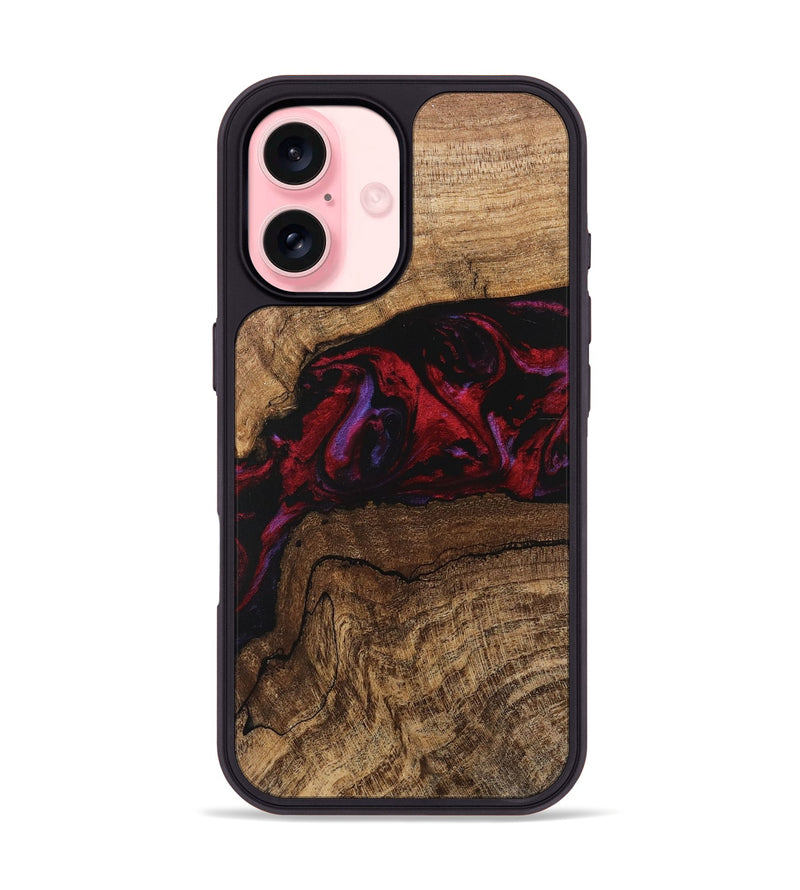 iPhone 16 Wood Phone Case - Marlena (Red, 746545)