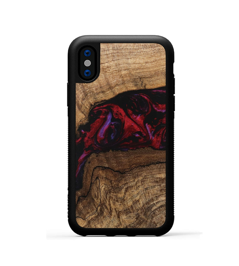 iPhone Xs Wood Phone Case - Marlena (Red, 746545)