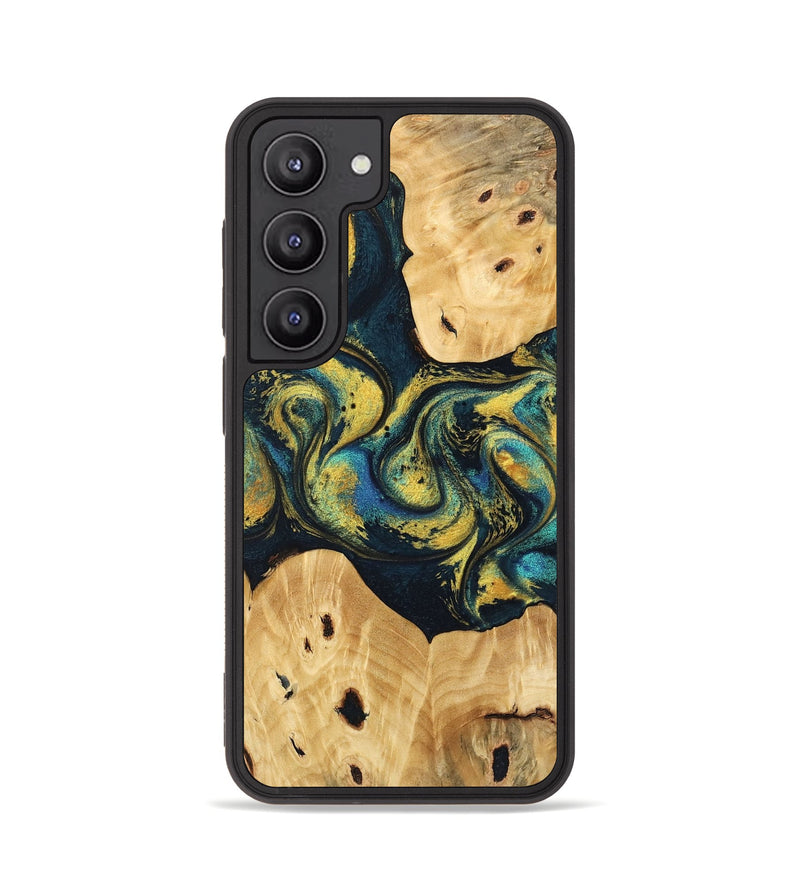 Galaxy S23 Wood Phone Case - Jorden (Teal & Gold, 746546)