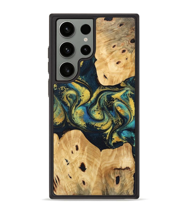 Galaxy S23 Ultra Wood Phone Case - Jorden (Teal & Gold, 746546)