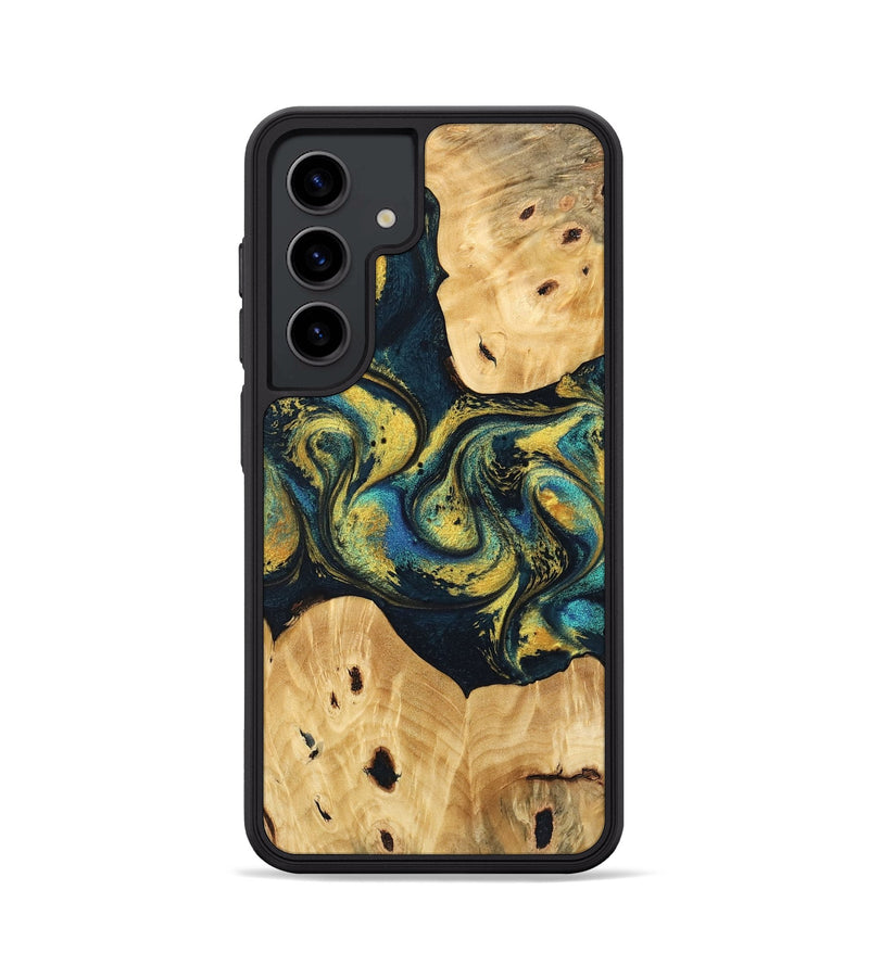 Galaxy S24 Wood Phone Case - Jorden (Teal & Gold, 746546)