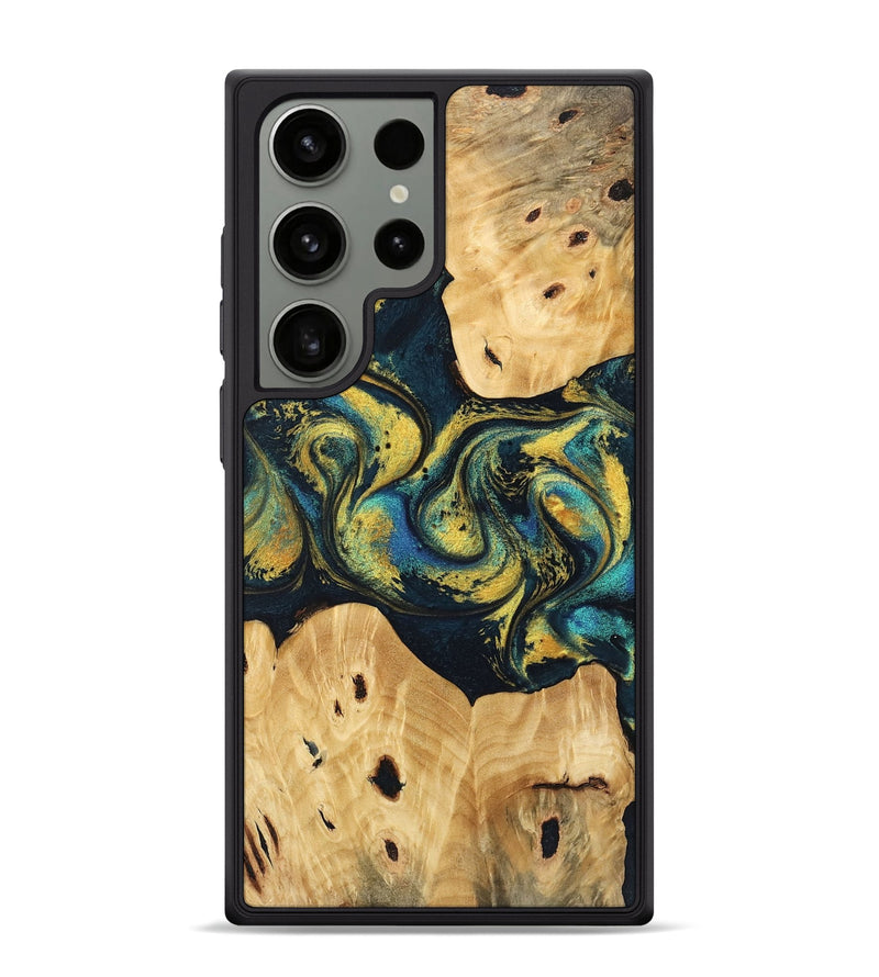 Galaxy S24 Ultra Wood Phone Case - Jorden (Teal & Gold, 746546)