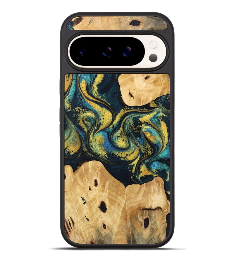 Pixel 9 Pro XL Wood Phone Case - Jorden (Teal & Gold, 746546)