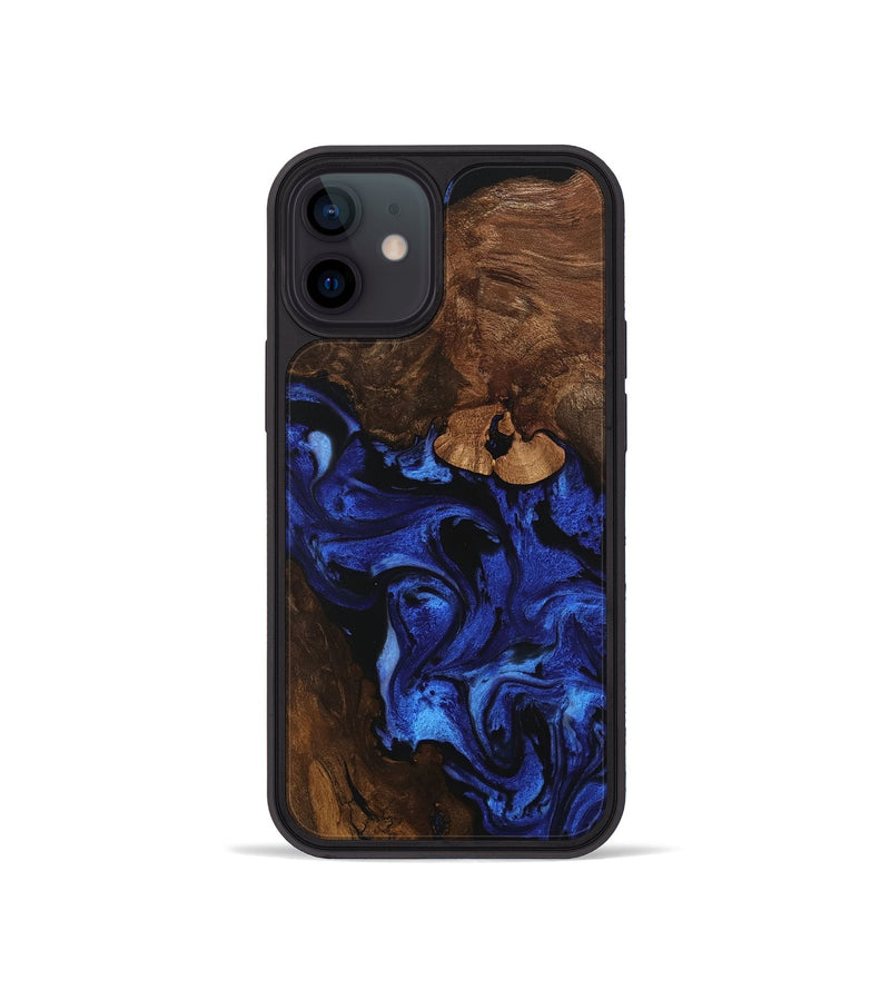 iPhone 12 mini Wood Phone Case - Maira (Blue, 746547)