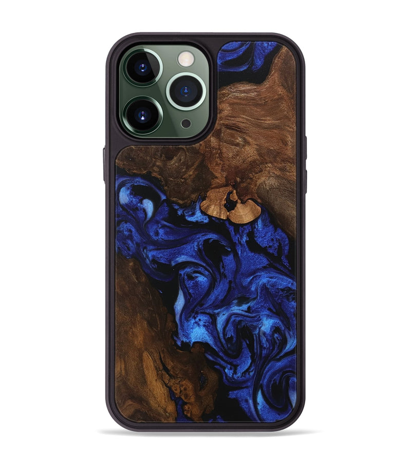 iPhone 13 Pro Max Wood Phone Case - Maira (Blue, 746547)