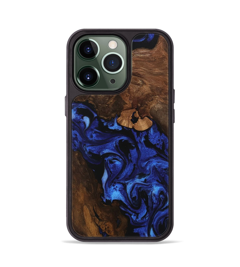 iPhone 13 Pro Wood Phone Case - Maira (Blue, 746547)