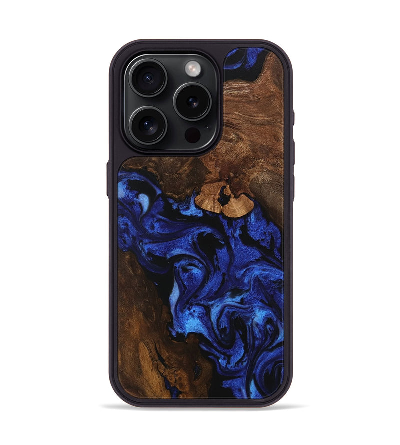 iPhone 15 Pro Wood Phone Case - Maira (Blue, 746547)