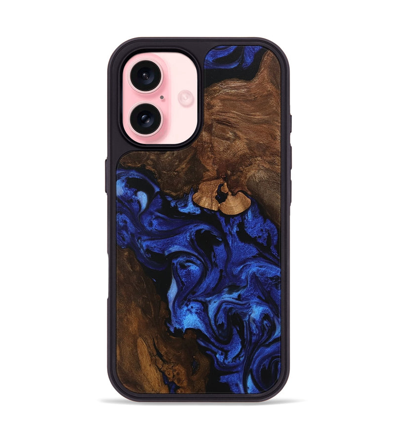 iPhone 16 Wood Phone Case - Maira (Blue, 746547)