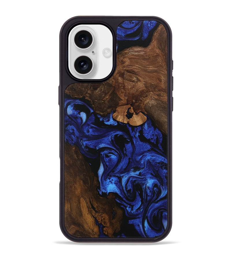 iPhone 16 Plus Wood Phone Case - Maira (Blue, 746547)