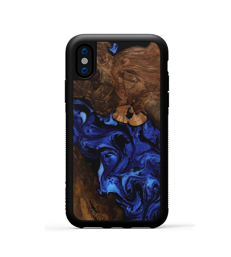 iPhone Xs Wood Phone Case - Maira (Blue, 746547)