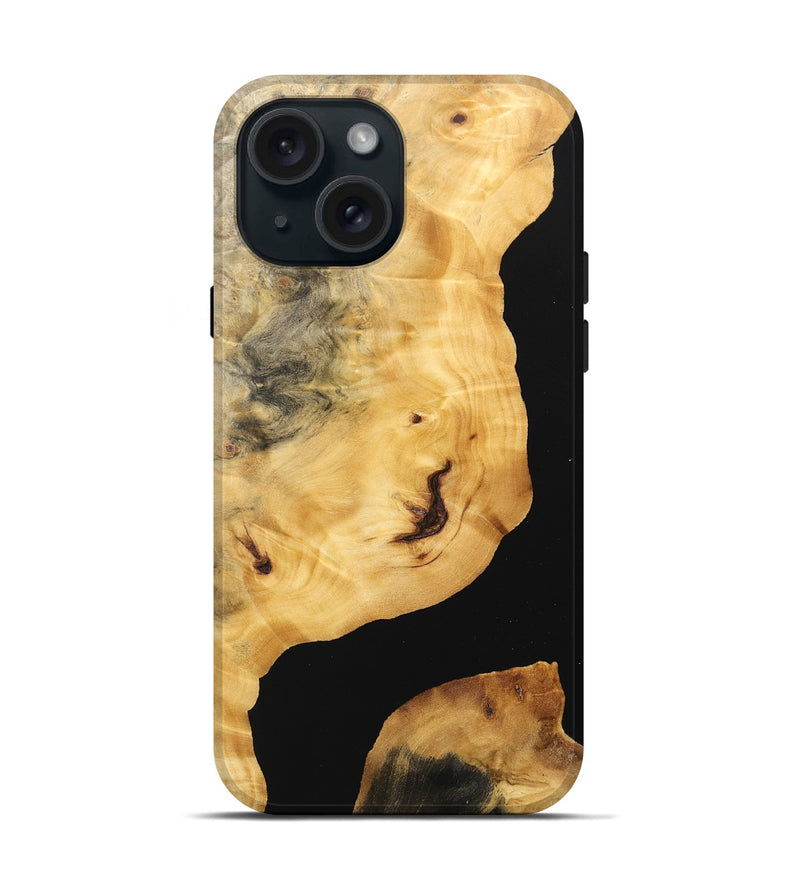 iPhone 15 Wood Live Edge Phone Case - April (Wood Burl, 746571)