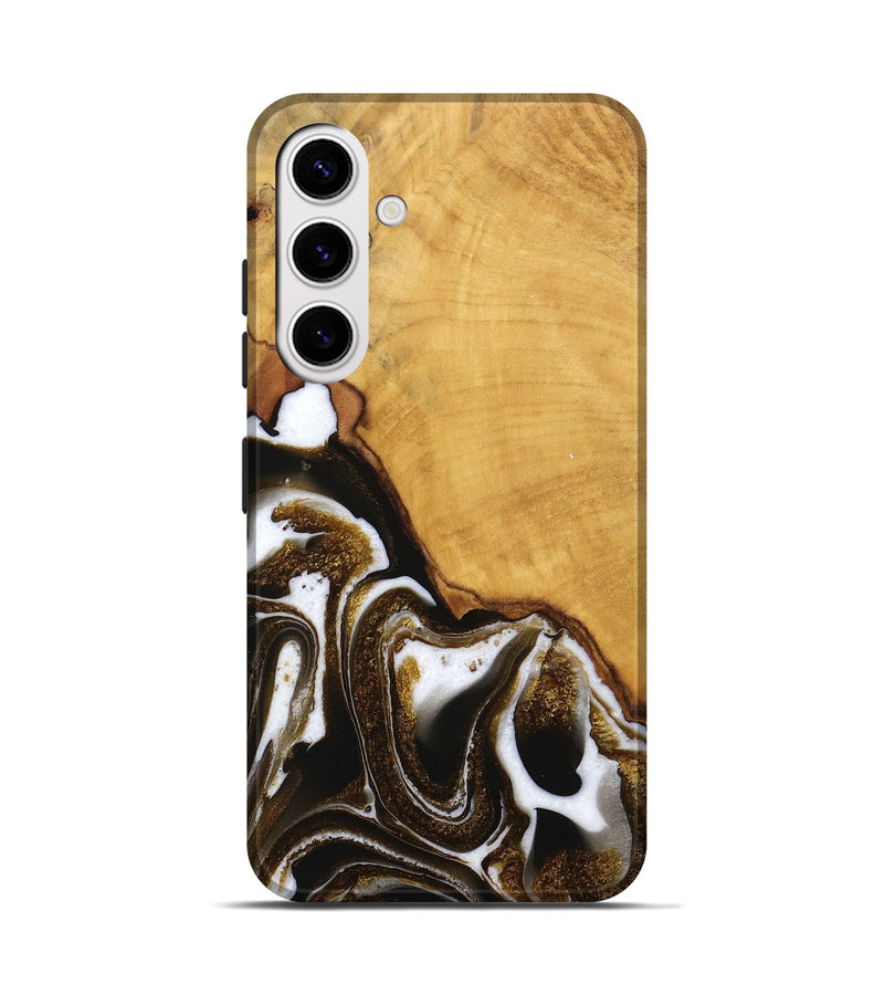 Galaxy S25 Wood Live Edge Phone Case - Skylar (Black & White, 746574)