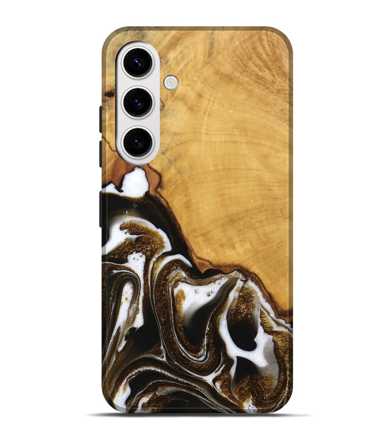 Galaxy S25 Plus Wood Live Edge Phone Case - Skylar (Black & White, 746574)