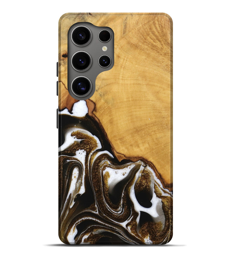 Galaxy S25 Ultra Wood Live Edge Phone Case - Skylar (Black & White, 746574)