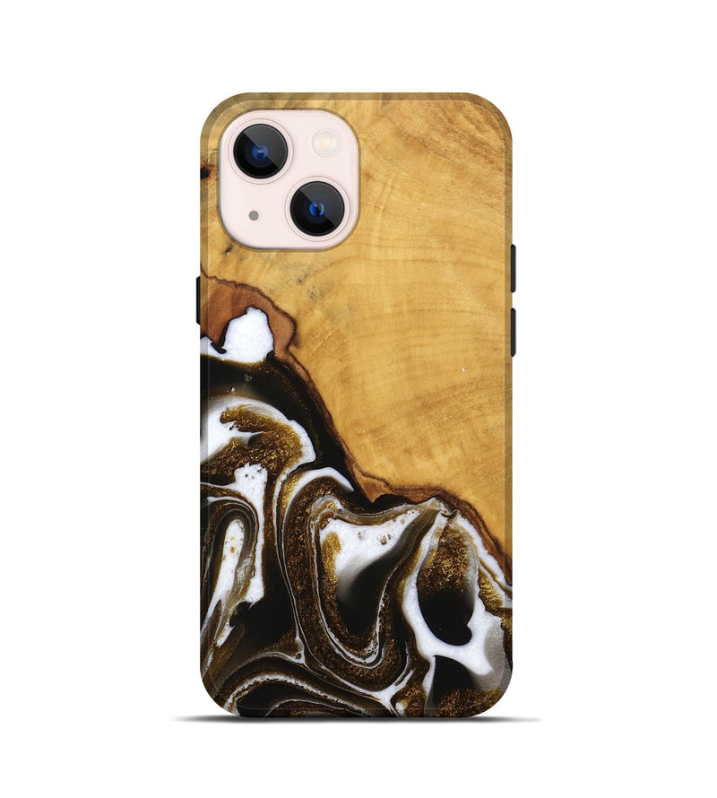 iPhone 13 mini Wood Live Edge Phone Case - Skylar (Black & White, 746574)