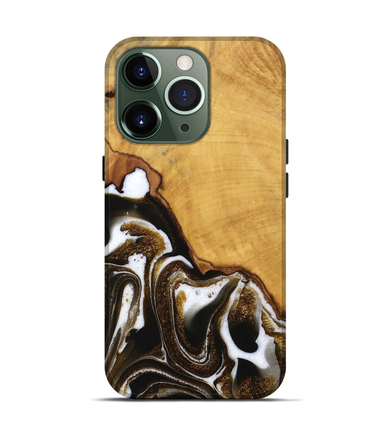 iPhone 13 Pro Wood Live Edge Phone Case - Skylar (Black & White, 746574)