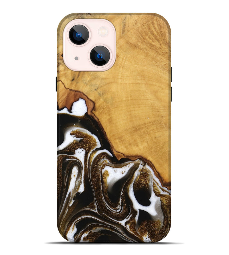 iPhone 14 Plus Wood Live Edge Phone Case - Skylar (Black & White, 746574)