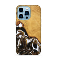 iPhone 14 Pro Wood Live Edge Phone Case - Skylar (Black & White, 746574)