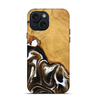 iPhone 15 Wood Live Edge Phone Case - Skylar (Black & White, 746574)