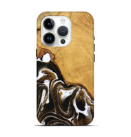 iPhone 15 Pro Wood Live Edge Phone Case - Skylar (Black & White, 746574)