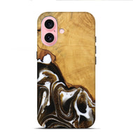 iPhone 16 Wood Live Edge Phone Case - Skylar (Black & White, 746574)