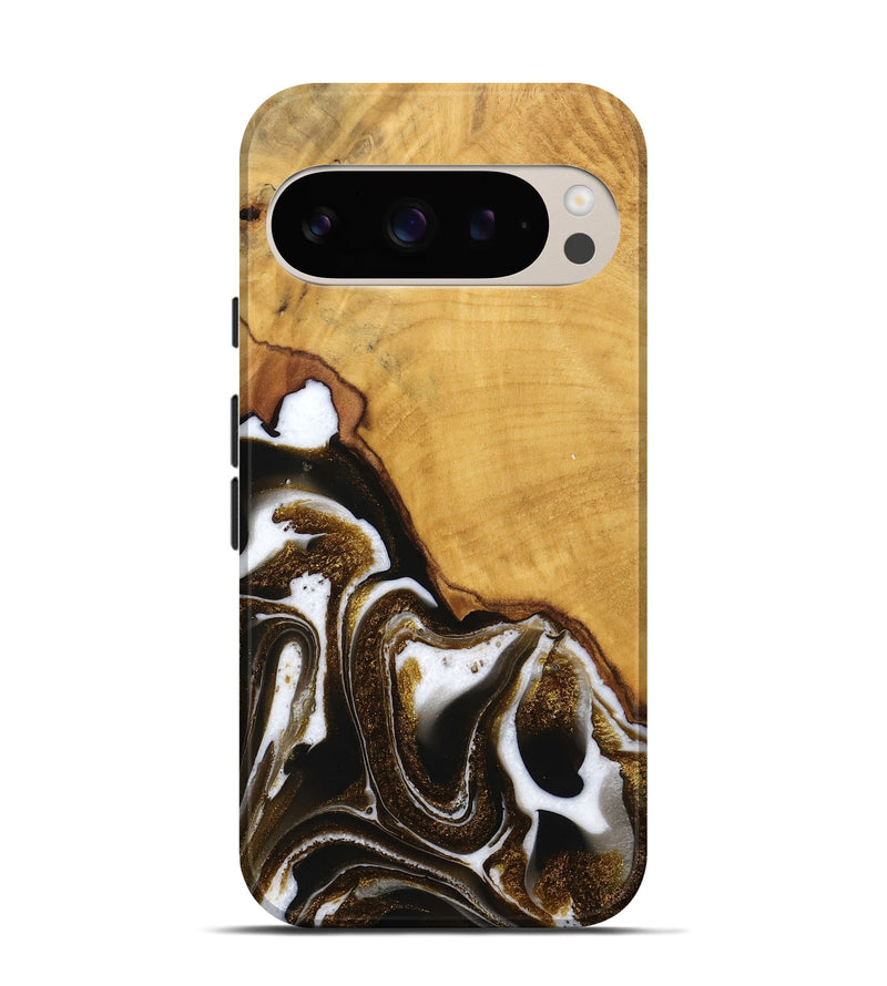 Pixel 9 Pro Wood Live Edge Phone Case - Skylar (Black & White, 746574)