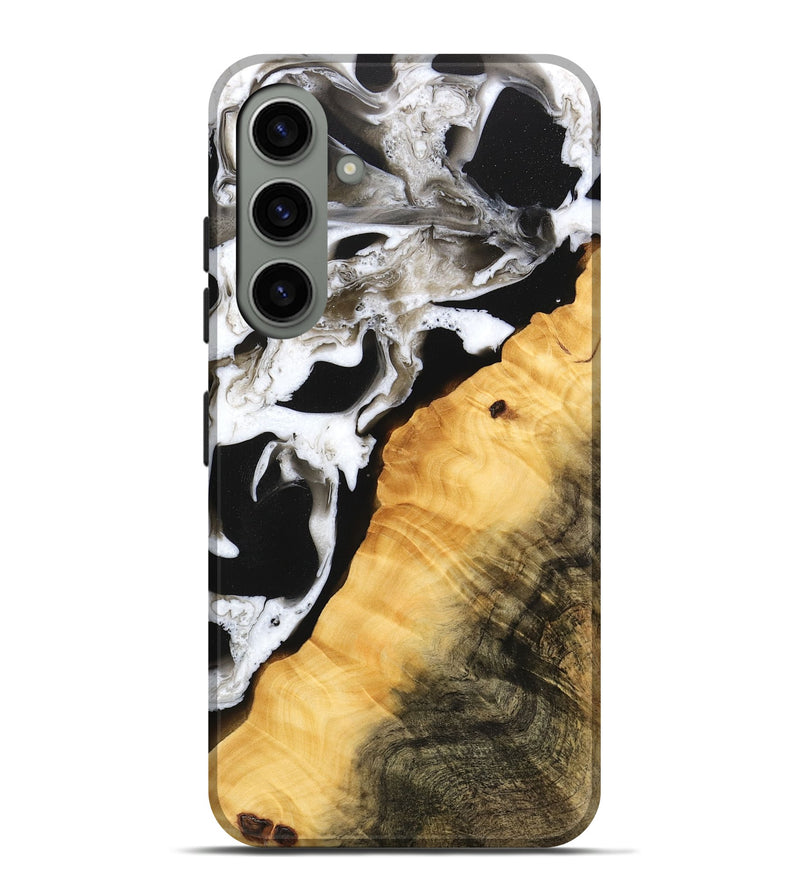 Galaxy S24 Plus Wood Live Edge Phone Case - Darleen (Black & White, 746576)