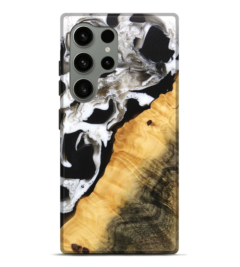 Galaxy S24 Ultra Wood Live Edge Phone Case - Darleen (Black & White, 746576)