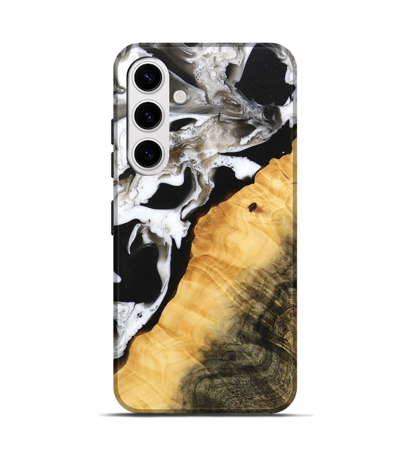 Galaxy S25 Wood Live Edge Phone Case - Darleen (Black & White, 746576)