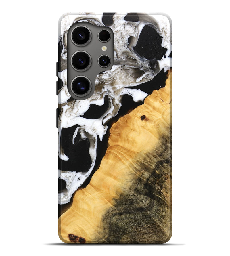 Galaxy S25 Ultra Wood Live Edge Phone Case - Darleen (Black & White, 746576)